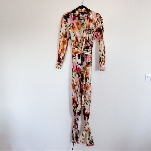 MSGM Patterned Long Sleeve Straight Jumpsuit - Picture 7 of 13